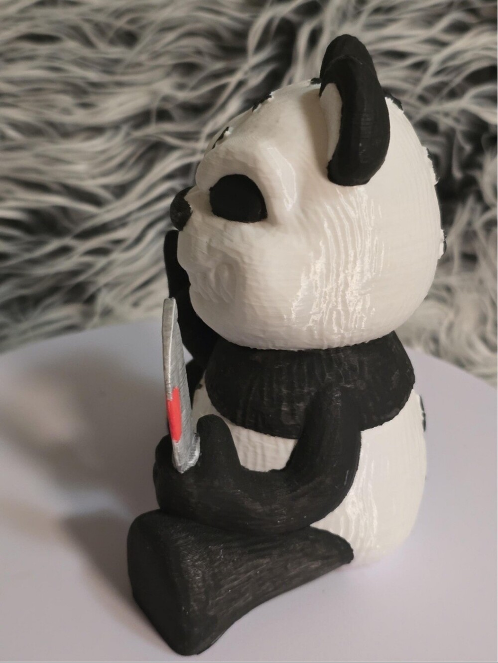 3D Printed Creepy Panda Figurine Gothic Horror Desk Decor Handmade Collectible - Picture 6 of 8